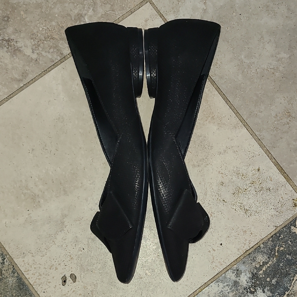 Naturalizer Black Textured Bow Flats NWOB - Picture 9 of 10